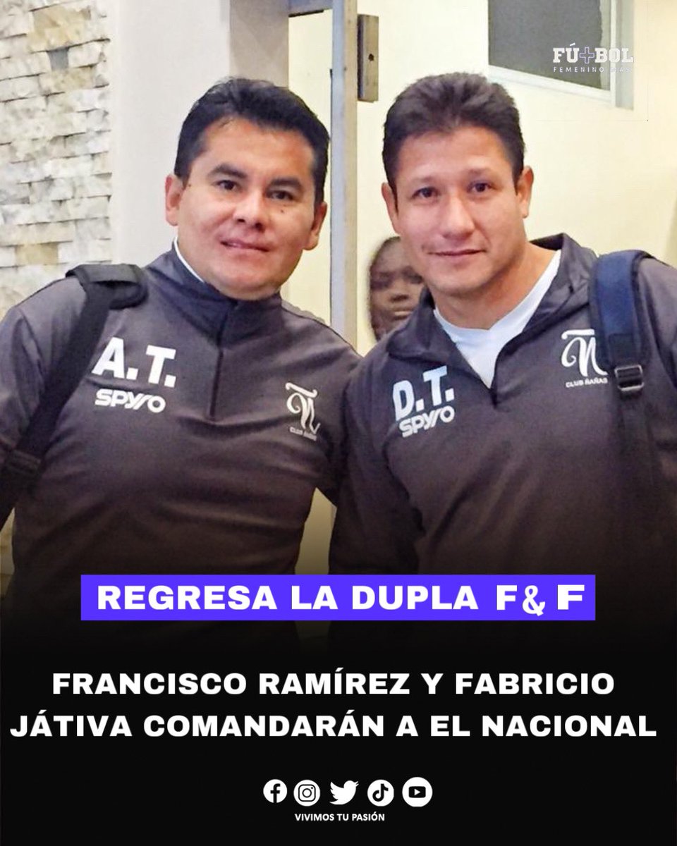 ¡REGRESAN A LA SUPERLIGA! ⚽️🫡🔴

El estratega Francisco Ramírez acompañado de su asistente técnico Fabricio Jativa regresan a dirigir a la #SuperLigaFemenina esta vez al frente de El Nacional. 

#VivimosTuPasión | #FútbolFemenino