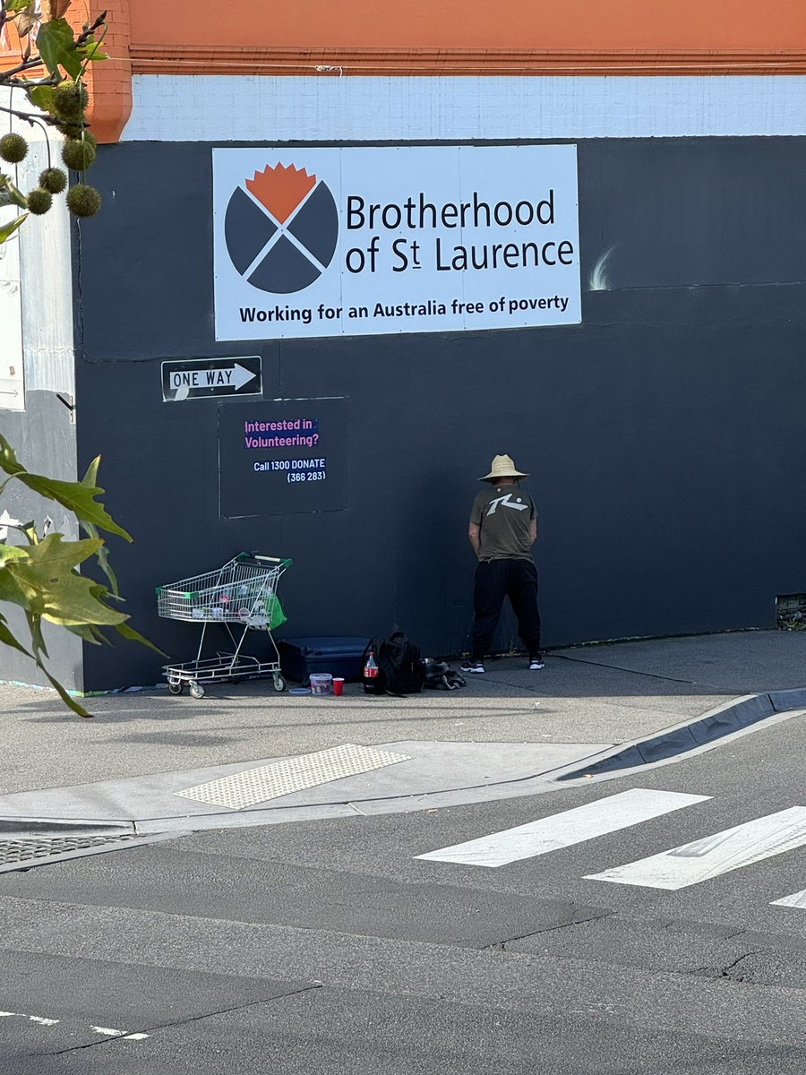 Can’t decide if this is an art installation or just a homeless guy taking a leak on the wall of a charity. Either way, Melbourne’s laneway culture is something to behold.