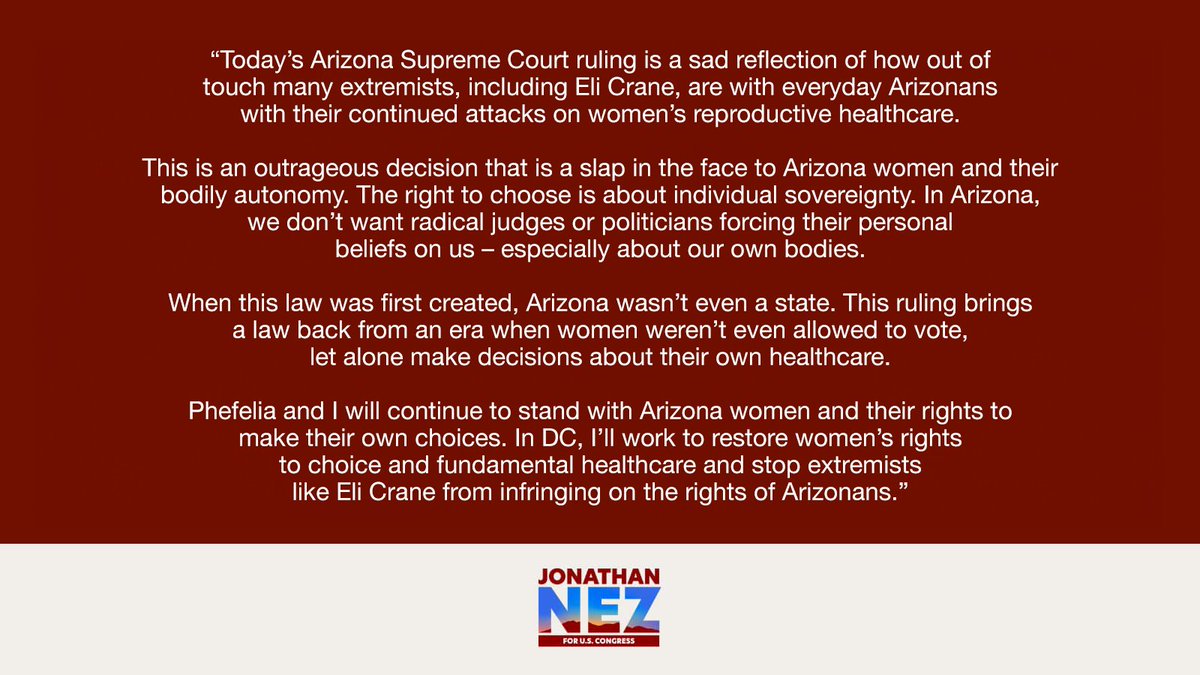 Statement on today’s Arizona Supreme Court ruling.