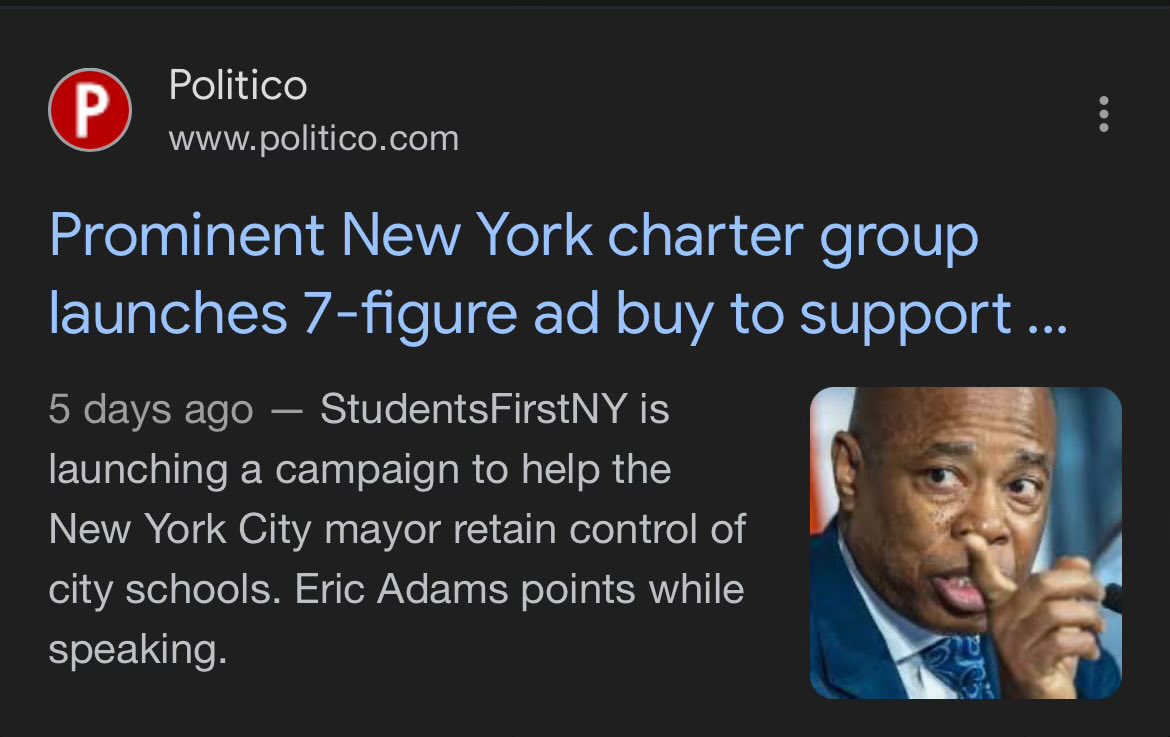 @ChalkbeatNY @carriemelago The report fails to disclose that mayoral control was created when pro-charter billionaires quietly flooded Albany with millions in cash nypost.com/2009/08/17/gat… The charter school PACs are spending millions today to keep mayoral control, proof that it pays off for billionaires: