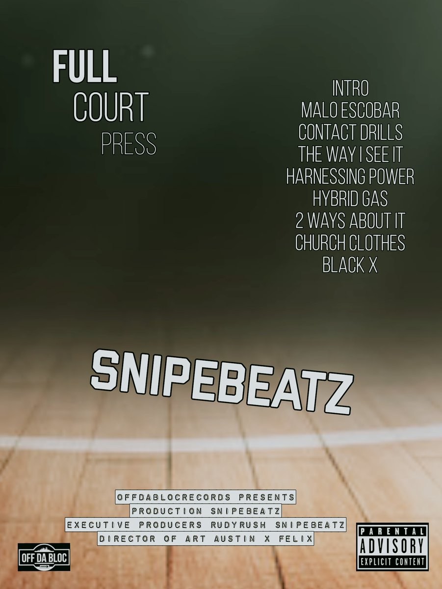 Project is turned in......
⚡️⚡️⚡️⚡️⚡️🚨🚨🚨🚨
Pre-orders start 4/19
.
.
.
#FullCourtPressEP
#SnipeBeatz
#May7th
#Youwasntwitmeshootinginthegym
#ProducerLife
#ProducerAlbum
#FCP
#FCPEP
#ODBR
#ODB 
#MeshMedia
#OnFlightENT