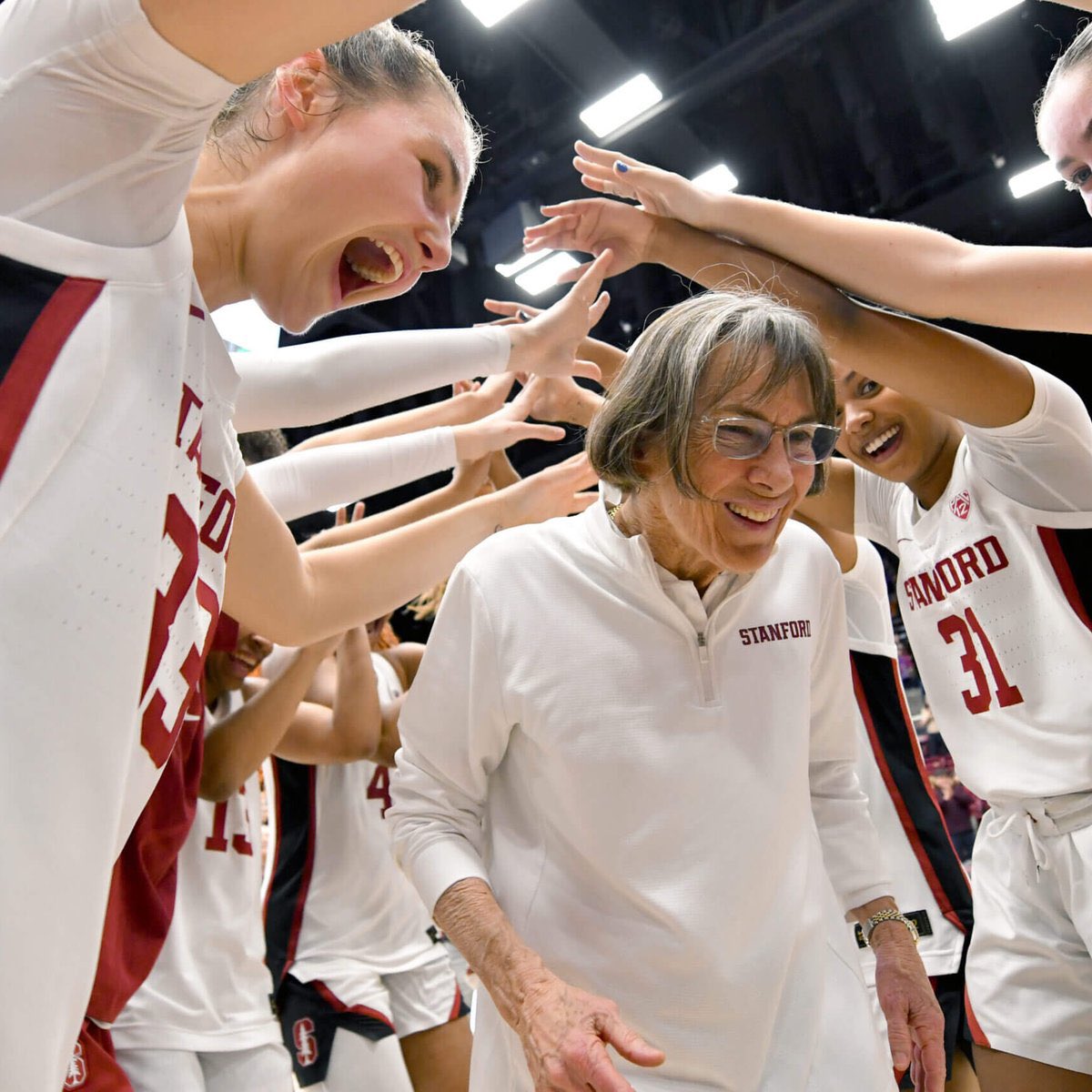 Tara VanDerveer 45 years 1,216-271 (.818) Idaho, Ohio State, and Stanford 5× National Coach of the Year 11× Pac-10/12 Coach of the Year NCAA All-Time Wins Leader HOF 🏀 3x NCAA Champion 🏀 14 Final Fours 🏀 15 Pac-12 Conference tournament championships Congrats Coach