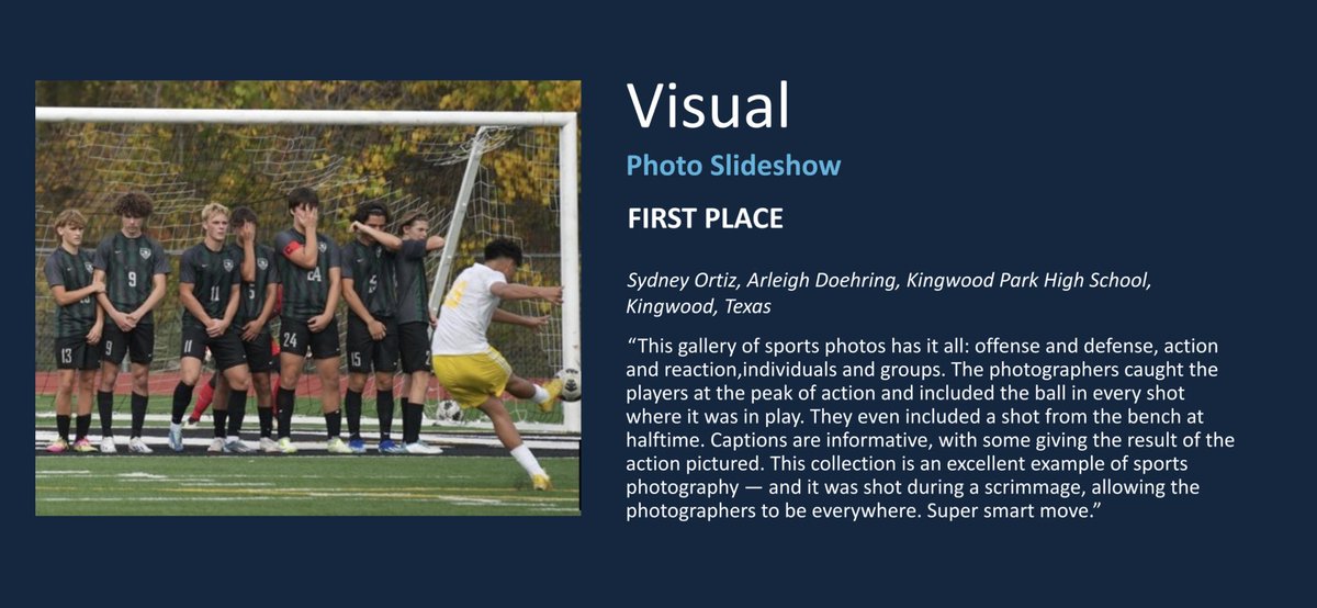 Congratulations to <a href="/QuillandScroll/">Quill and Scroll</a> winners in for writing and photography. <a href="/arleighDoehring/">arleigh doehring</a> <a href="/mayashea34/">Maya Shea Ortiz</a> <a href="/SydneyOrtiz22/">Sydney Ortiz</a> each earned a 1st place. 1/3