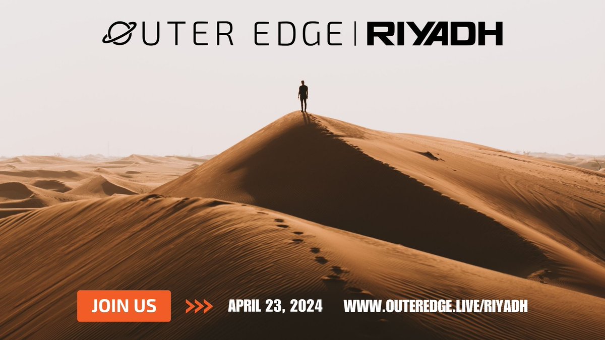 💫 It will be a convergence of innovation at Outer Edge — Riyadh, featuring an illustrious lineup of ambassadors and notable attendees such as @ImmutabIeX, @BlockadeLabs, @UplandMe, @solana, @binance! 🌟#OuterEdge