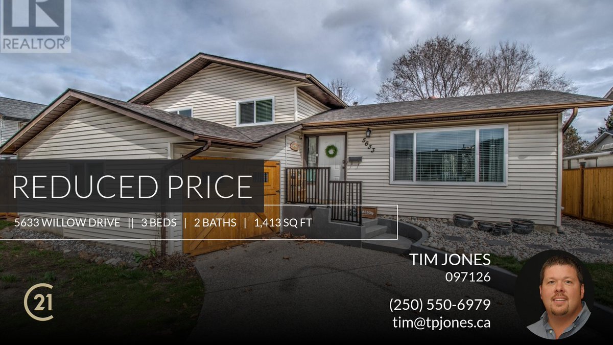 TimJones6979's tweet image. 📍 Reduced Price 📍 This recently reduced home at 5633 Willow Drive in Vernon won't last long, so, don't wait to set up a showing! Reach out here or at (250) 550-6979 for more information!

Kind Regards,
Tim Jones
Century 21 Execut... homeforsale.at/5633_WILLOW_DR…