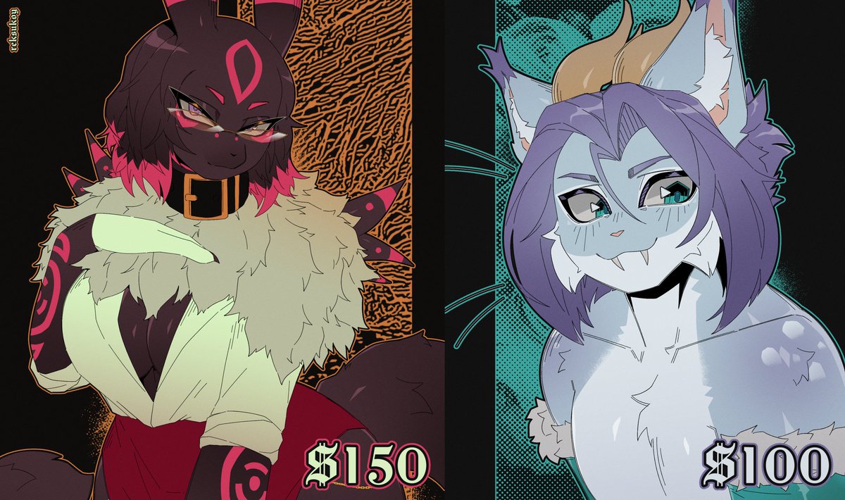 also !! i'm opening up a couple of slots rn for either a half-body ($150) or a bust ($100) commission, turnaround time is slow but i send updates !! 🥹 🐸 ORDER: vgen.co/reksukoy