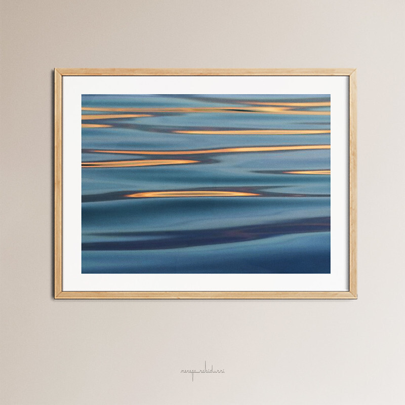 Lights on the Water | Digital Art Watercolour by Menega Sabidussi | calm, #scandinavian style #nature #art #framed #artprints #wallart #abstract #minimalism  society6.com/product/lights…