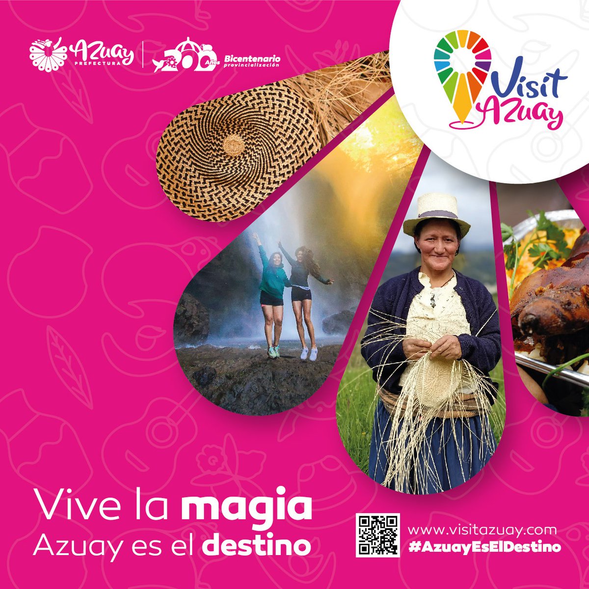 (P) #VisitAzuay 

¡#AzuayEsElDestino que te conecta con experiencias únicas! 📍👣🪂🍃🧗‍♀️⛺️🍎

Naturaleza, aventura, gastronomía, arte y cultura. 

La magia de la vida se revela en cada paso ❤️💛

#JotaPrefecto 
#AzuayPrefectura 
#AzuayBicentenario