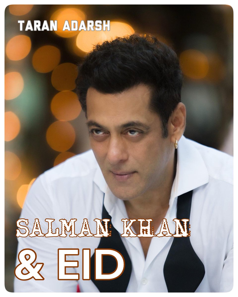 #Xclusiv… SALMAN KHAN & EID: *DAY 1* BIZ… #Eid is synonymous with #SalmanKhan films… This year, #BadeMiyanChoteMiyan and #Maidaan will be arriving on this festive occasion… Let’s have a look at *Day 1* biz of #SalmanKhan movies from 2010 to 2023. ⭐️ 2010: #Dabangg ₹ 14.50