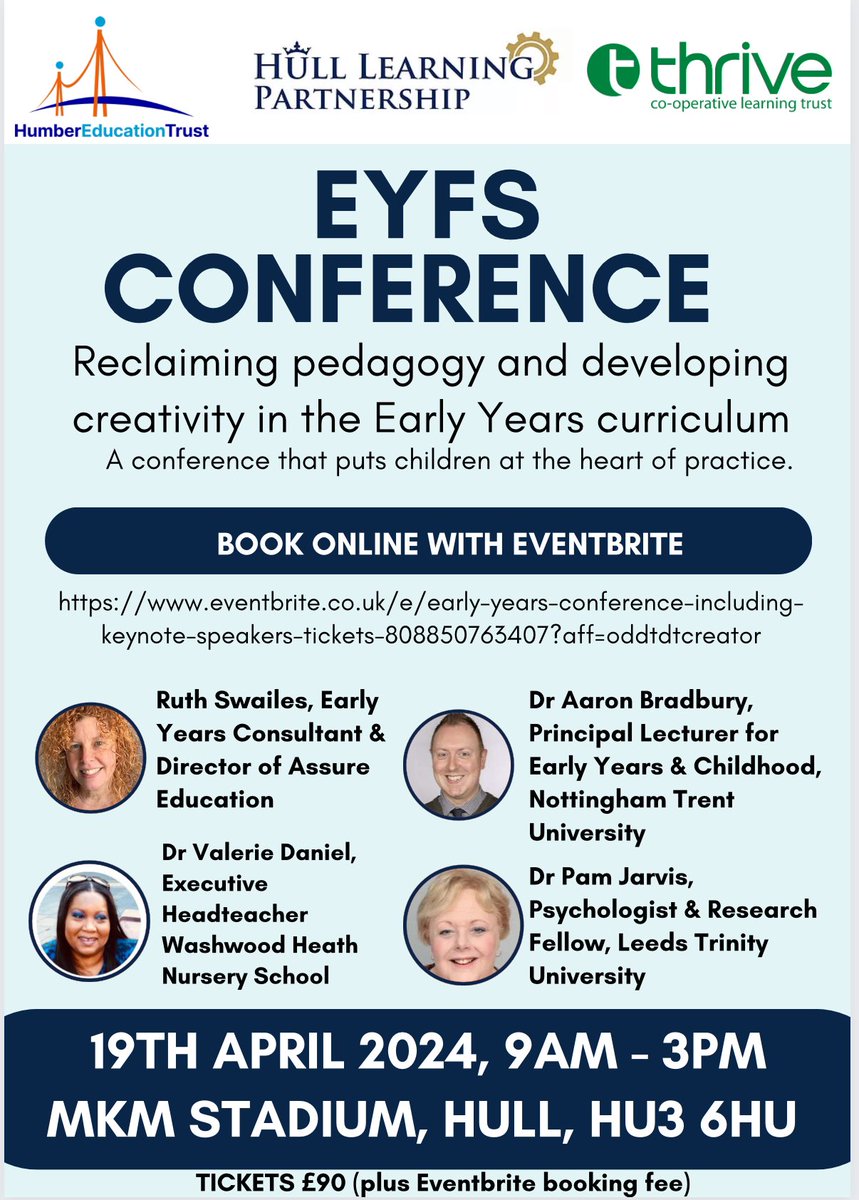 I am really excited to be speaking at the EYFS Conference in Hull next Friday 19th April. If you live near Hull and want a great day of CPD then please use the link below to book your place. eventbrite.co.uk/e/early-years-…