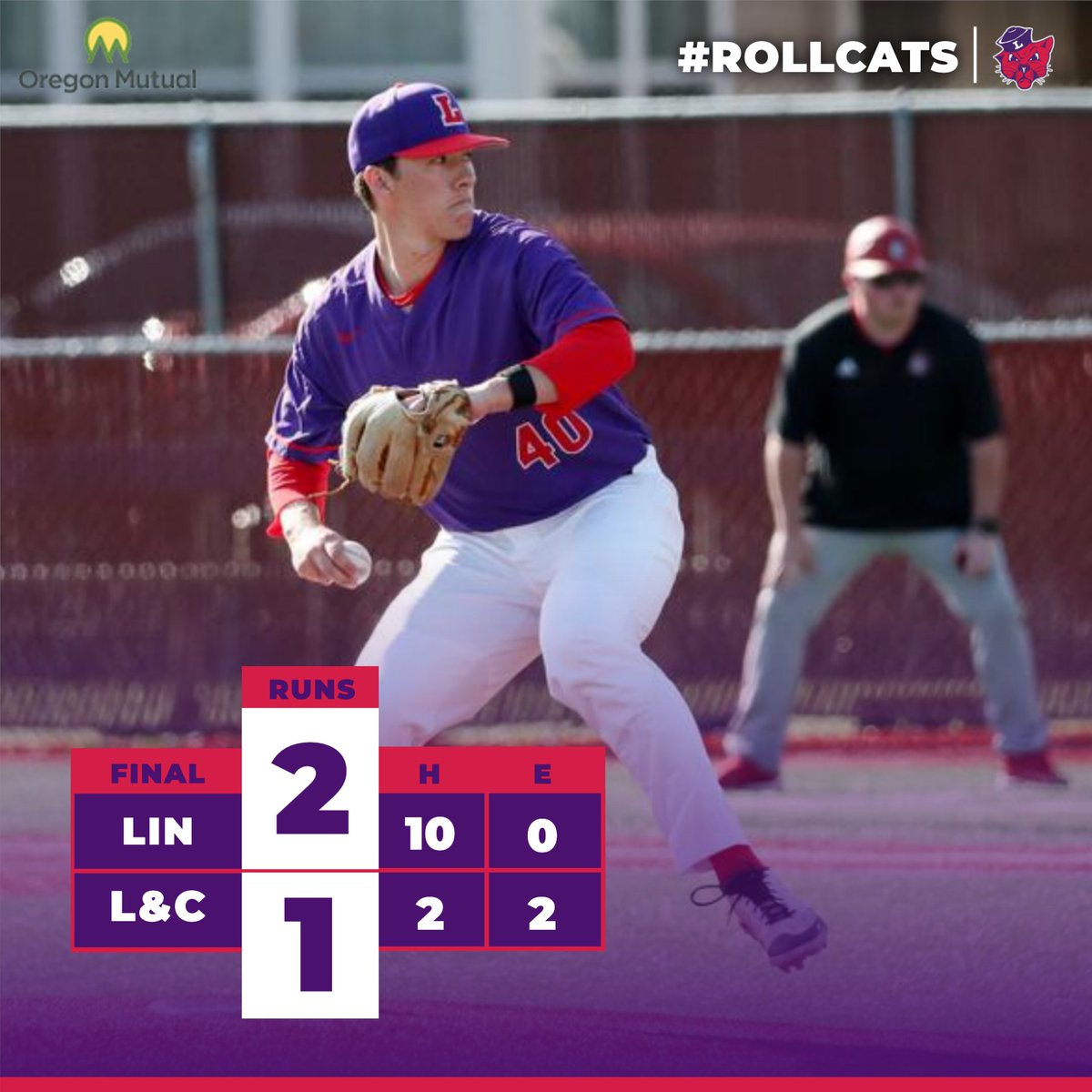 Six Wildcats pitchers hold Pioneers to two hits🟣⚾️

Read more at: bit.ly/4cQsjKU

#RollCats | #LinfieldBaseball | #d3baseball