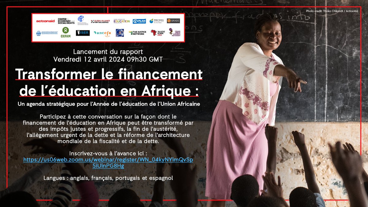 TaxEd Alliance launches its report on Transforming Education Financing in Africa: A Strategic Agenda for the African Union Year of Education on Friday 12 April 2024, 12.30pm Nairobi (GMT +3). Register here: bit.ly/4at2PBF Report in EN, FR, SP: bit.ly/4cRPrIX