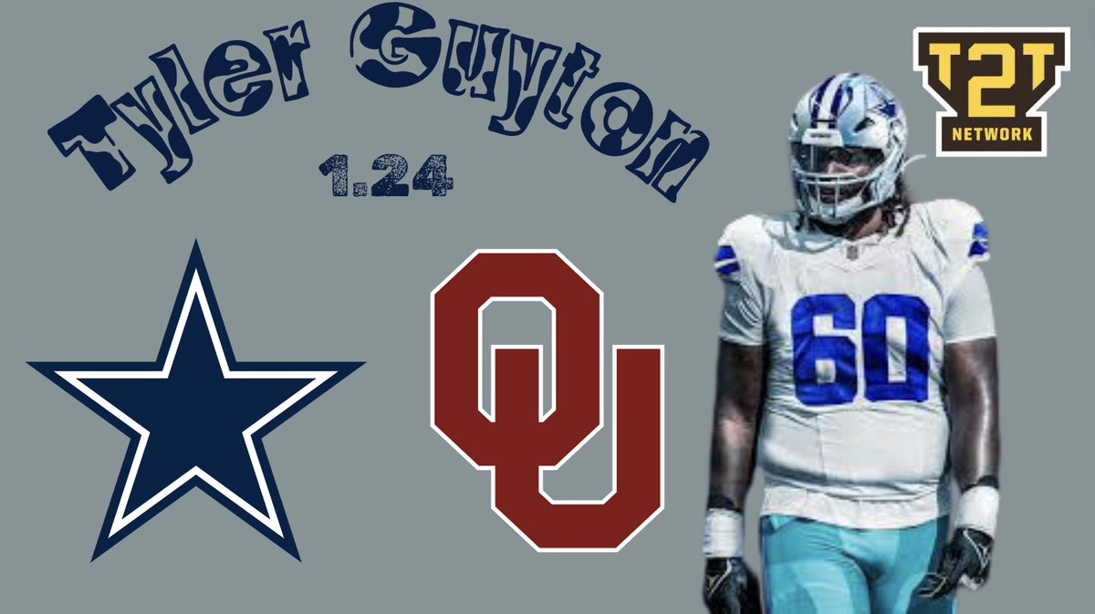 With the 24th pick in the #T2TcommunityMockDraft, for the #NFLDraft2024, @CoachSchepps selects Tyler Guyton, OT, Oklahoma for the Dallas Cowboys! #Cowboys #DallasCowboys #AmericasTeam #NFL #TylerGuyton