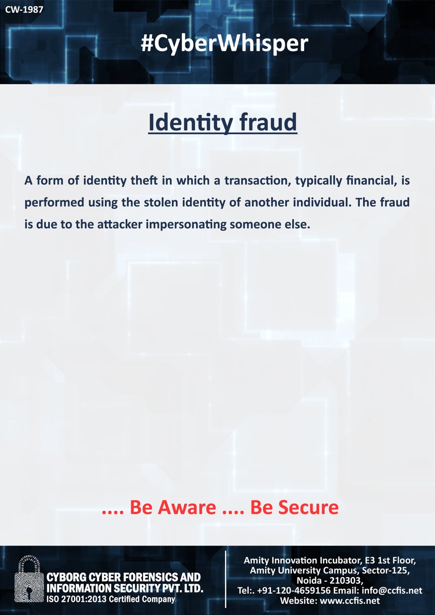 #CyberWhisper #CyberSecurity #IdentityFraud