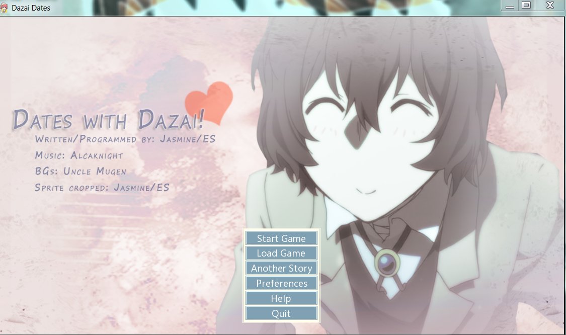 In other newsssss, I'm too stressed, anxious & tad bit excited so here's a ss preview of the next personal VN I made BEFORE 'From KL with Love'

'Dates with Dazai' was actually my very first completed RenPy project & my 2nd experimental project when I was just starting renpy