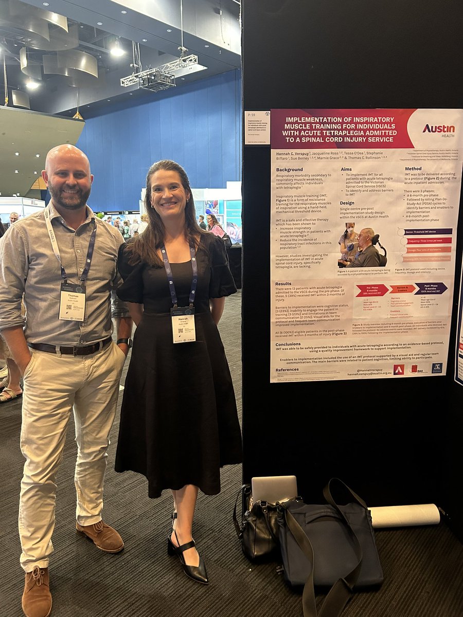 Excellent poster presentation by @HannahVerspuy @AustinPhysio at @ANZICSACCCN_ASM on the implementation of #IMST in acute #SCI 👏 @tomrollinsonPT @SueBerney @GracoMarnie
