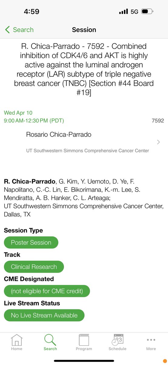 🙌 hey #AACR24, don’t fly home just yet! Stick around for Dr. Rosario Chica-Parrado’s poster tomorrow to hear about a combination of effective targeted therapies for the luminal androgen receptor (LAR) subtype of TNBC. #AACR24 ⁦@utswcancer⁩