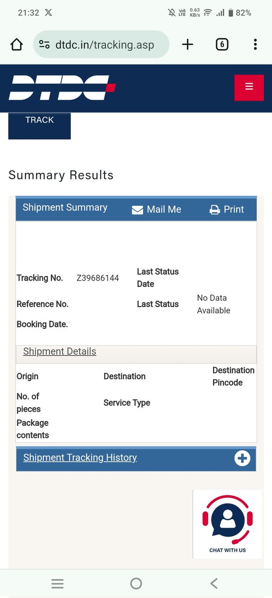 Hey @DTDCIndia  No one is giving response for the consignment Z39686144. On tracking it's showing no data... @DTDCIndia . And on calling on customer care the phone is disconnected i already emailed on customersupport @dtdc.com. Give the exact status of consignment