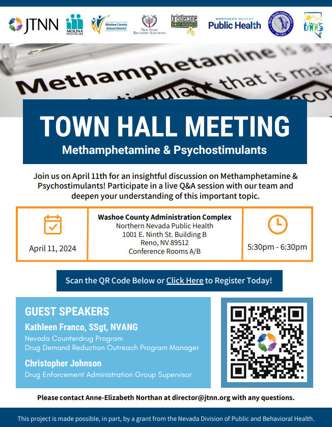 Join us on this Thursday for a discussion on methamphetamine &amp; psychostimulants! Participate in a live Q&amp;A session with our team and deepen your understanding of this important topic.

5:30-6:30 p.m. at NNPH, 1001 E. 9th Street, Building B in Reno.