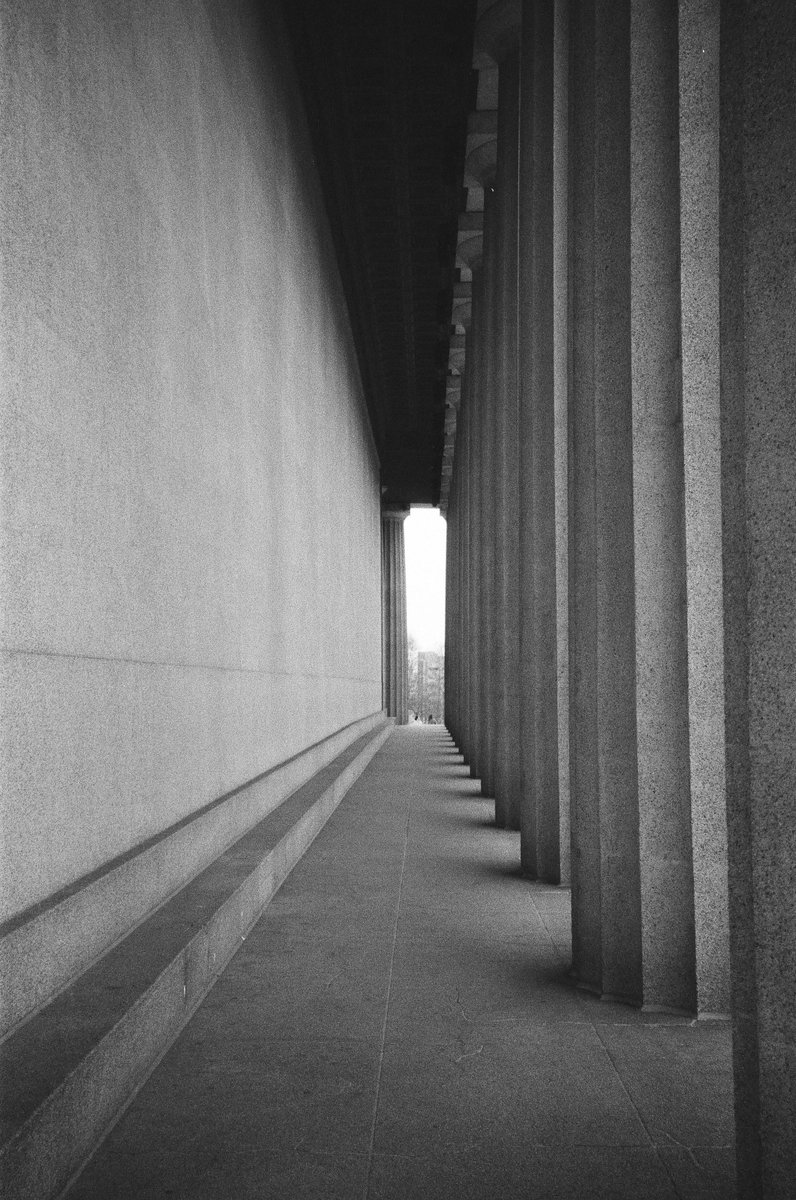 @the_gpc_ Parthenon replica in Nashville, shot on Ilford HP5 Plus with a Canon point and shoot