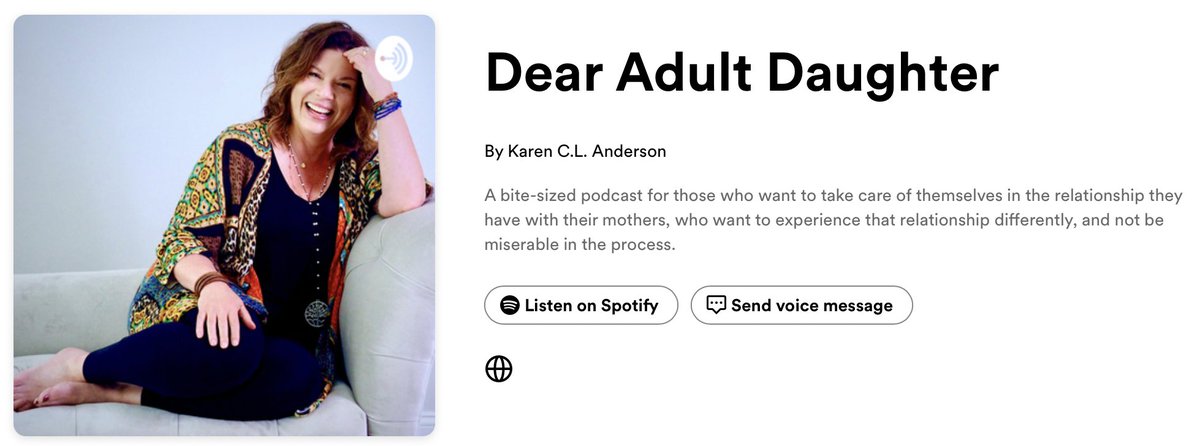 On her podcast, Dear Adult Daughter, and in her coaching initiative, The Mother Lode, Karen CL Anderson helps women navigate complex relationships with their mothers. kclanderson.com/coaching podcasters.spotify.com/pod/show/kclan… #karenclanderson #mangopublishing #RelationshipAdvice