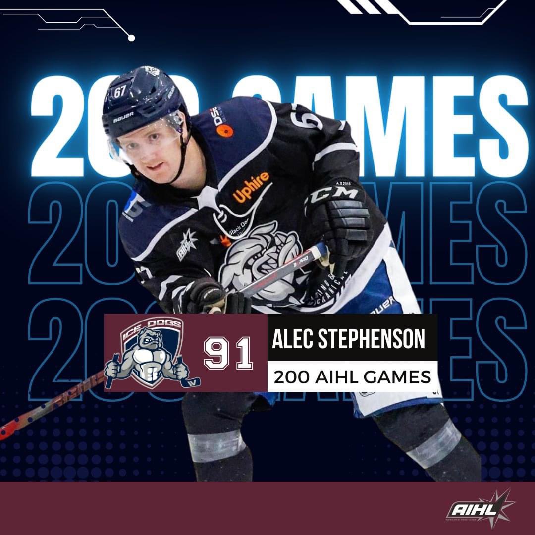 Congratulations on 2️⃣0️⃣0️⃣ AIHL games, Alec Stephenson!