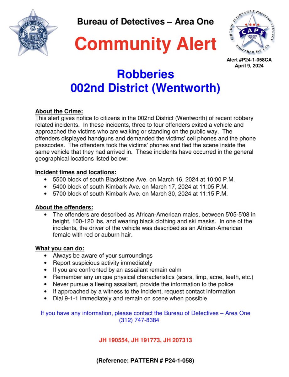 ROBBERIES with a FIREARM @ChicagoCAPS02 @Area1Detectives #ChicagoPolice