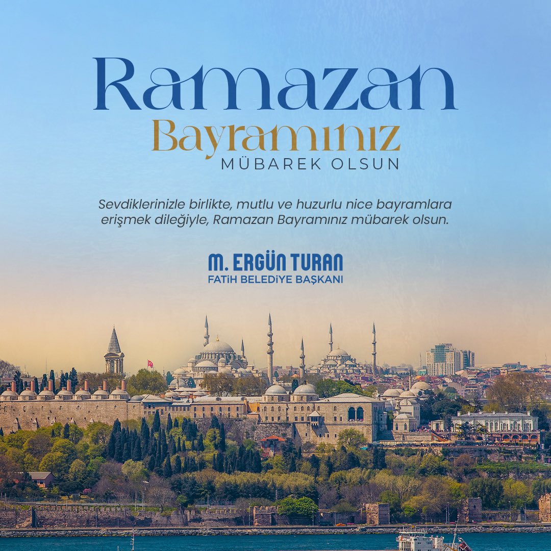 Rabbimize hamdolsun ki bir bayrama daha sağlık ve afiyet içinde kavuştuk. Milletimizin ve İslam aleminin Ramazan Bayramı mübarek olsun. Birlik ve beraberliğimizi güçlendirdiğimiz, kardeşliğimizi baki kıldığımız nice bayramlara ulaşmak dileğiyle... İyi bayramlar dilerim.