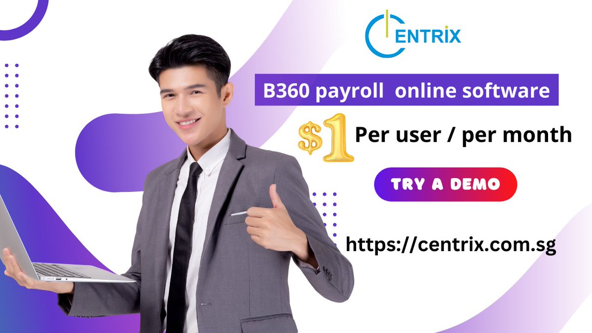 Payroll Software is just 1$ per user / per month 
try a demo now 
centrix.com.sg/b360-best-onli…
#hr #payroll #payrollservices #PayrollManagement #payrollsoftware #HRSoftware #hrsoftwaresolutions #PayrollManagement #accounting #singapore Centrix Solutions Singapore