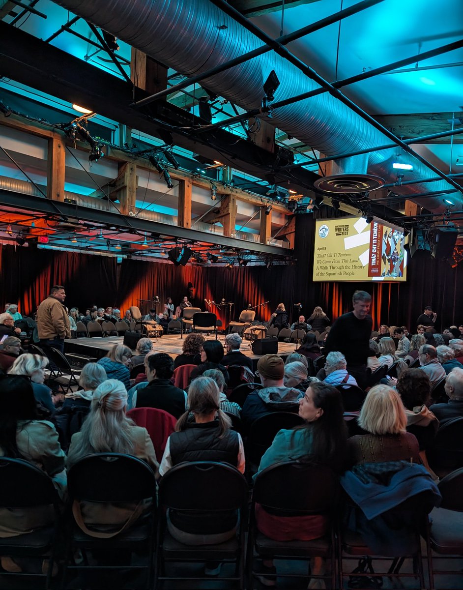 Packed room for a celebration of @SquamishNation's recently published book titled 'Tiná7 Cht Ti Temíxw: We Come From This Land: A Walk Through the History of the Squamish People.'