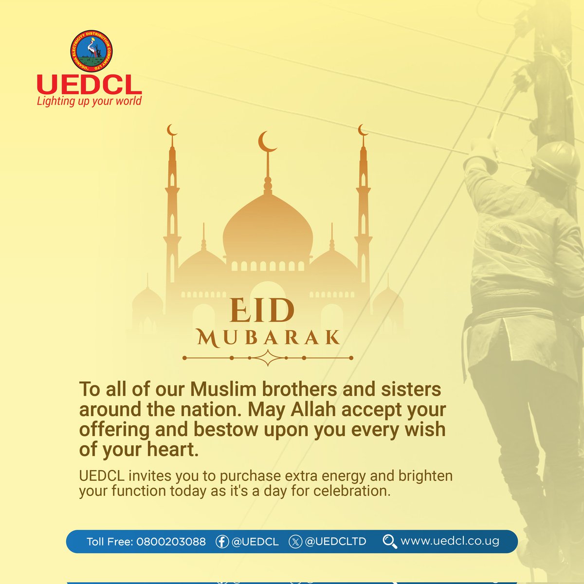 #UEDCLUpdate: May Allah grant you ALL your wishes. #Eidelfitr2024 #WeLightUpYourWorld