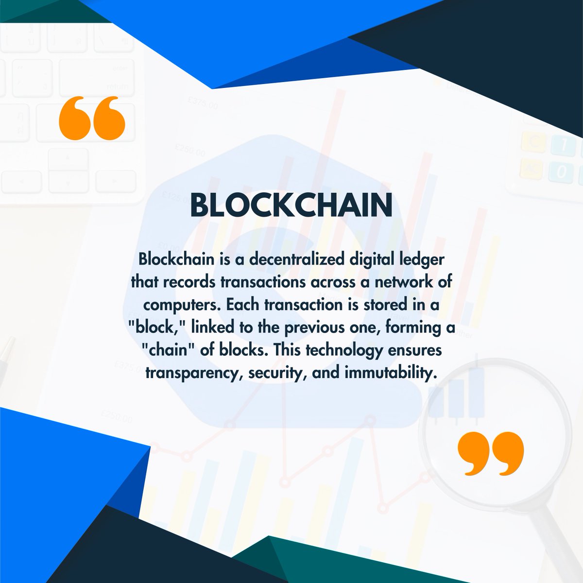 Blockchain: A technology that ensures transparency, security, and immutability.

#Crypto #blockchaintechnology #quantcheck