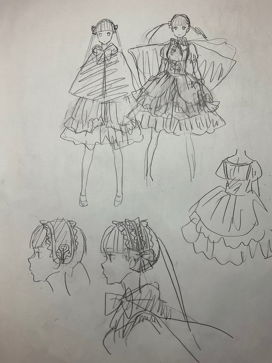 制作過程
急に出てきたから30分でキャラデザ
ほとんど目に見えないネームから下書き 