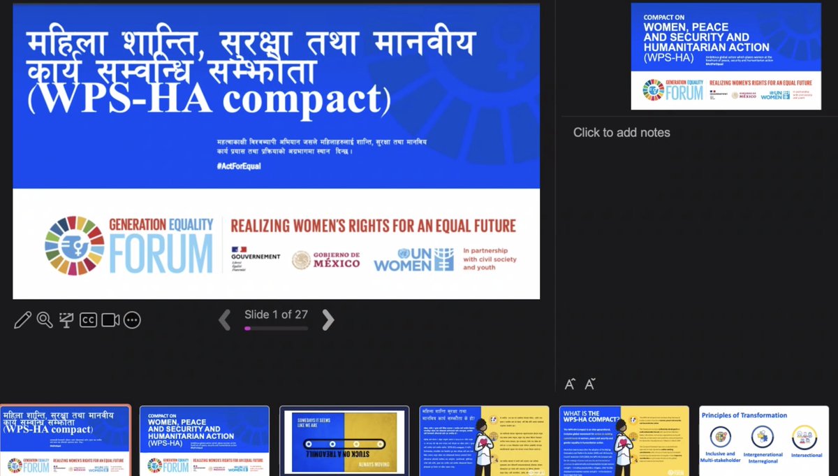 ATM. Discussion with Nepal's🇳🇵1325 Action Group, National Women’s Commission, and the diplomatic community on the importance of @WPSHACompact in promoting acceleration of NAP #WomenPeaceSecurity!