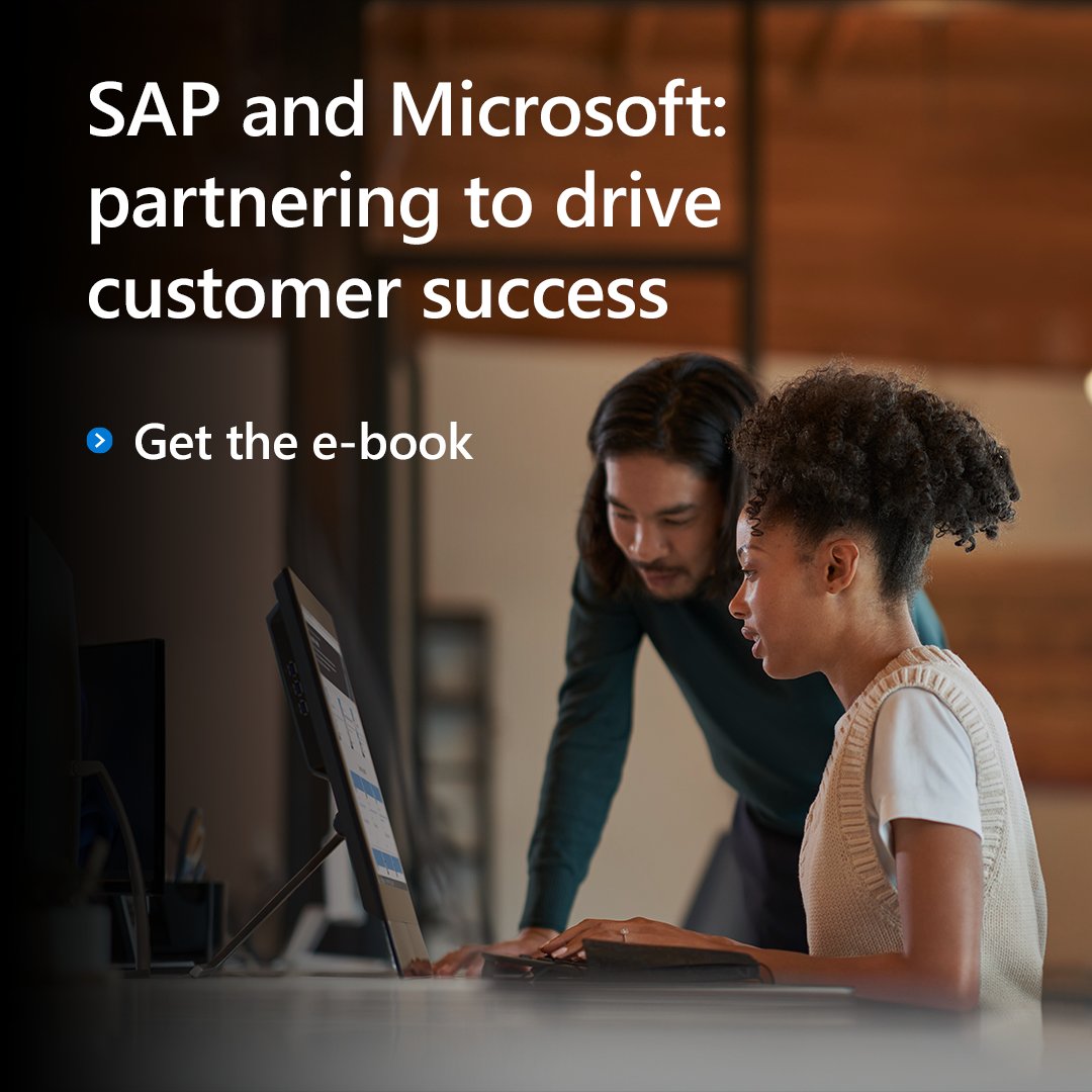 We're working with #SAP to accelerate customer innovation and business transformation. Learn about the benefits of our supportive, flexible ecosystem: msft.it/6018cxo2C
