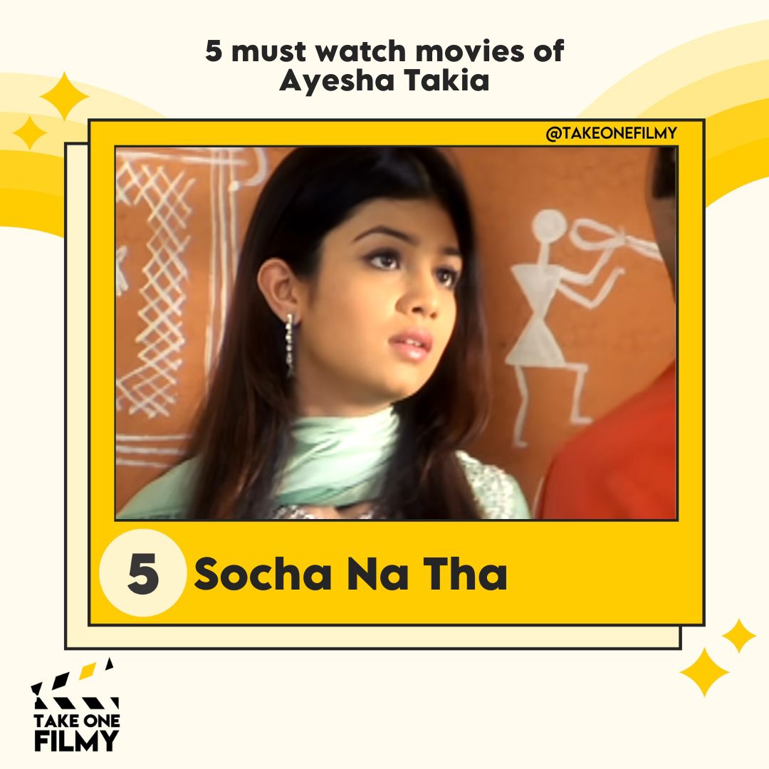 5. Socha Na Tha
#SochaNaTha, directed by #ImtiazAli, is a romantic comedy where a young couple, initially pushed into an arranged marriage, eventually fall in love. #AyeshaTakia and #AbhayDeol's chemistry shines in this heartwarming tale of unexpected romance. 🎬