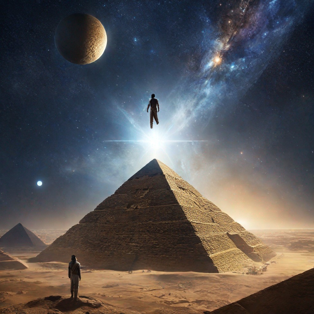 Devant l'immensité des pyramides et le mystère du cosmos, prenons un moment pour respirer et nous recentrer. #PleineConscience #Mystère #Univers