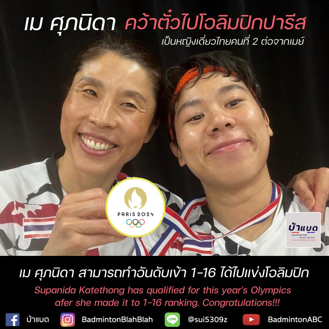 Breaking!! Congratulations!!! Supanida Katethong has qualified for this year's Olympics