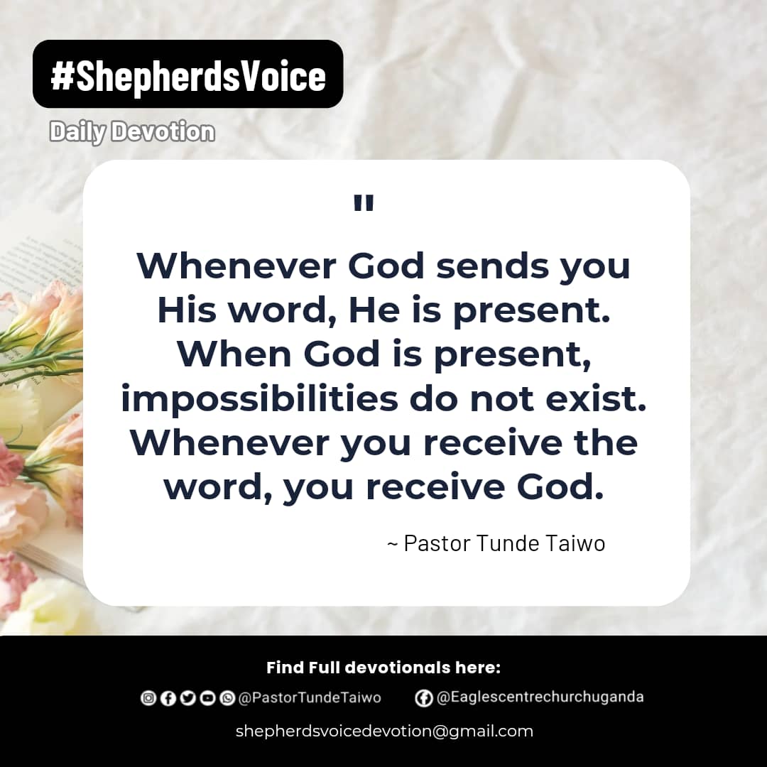 #Shepherdsvoicedevotion
#Theword
#WordEncounter
#Happeningtoday
#Dontmiss