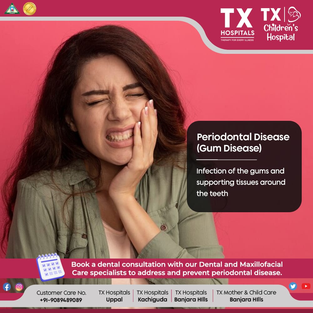 Fight Periodontal Disease! 🦷 Book a consultation with our dental specialists to keep your gums healthy. Book Now: txhospitals.in/specialities/d… Call Now: 9089489089 #GumDisease #OralHealth