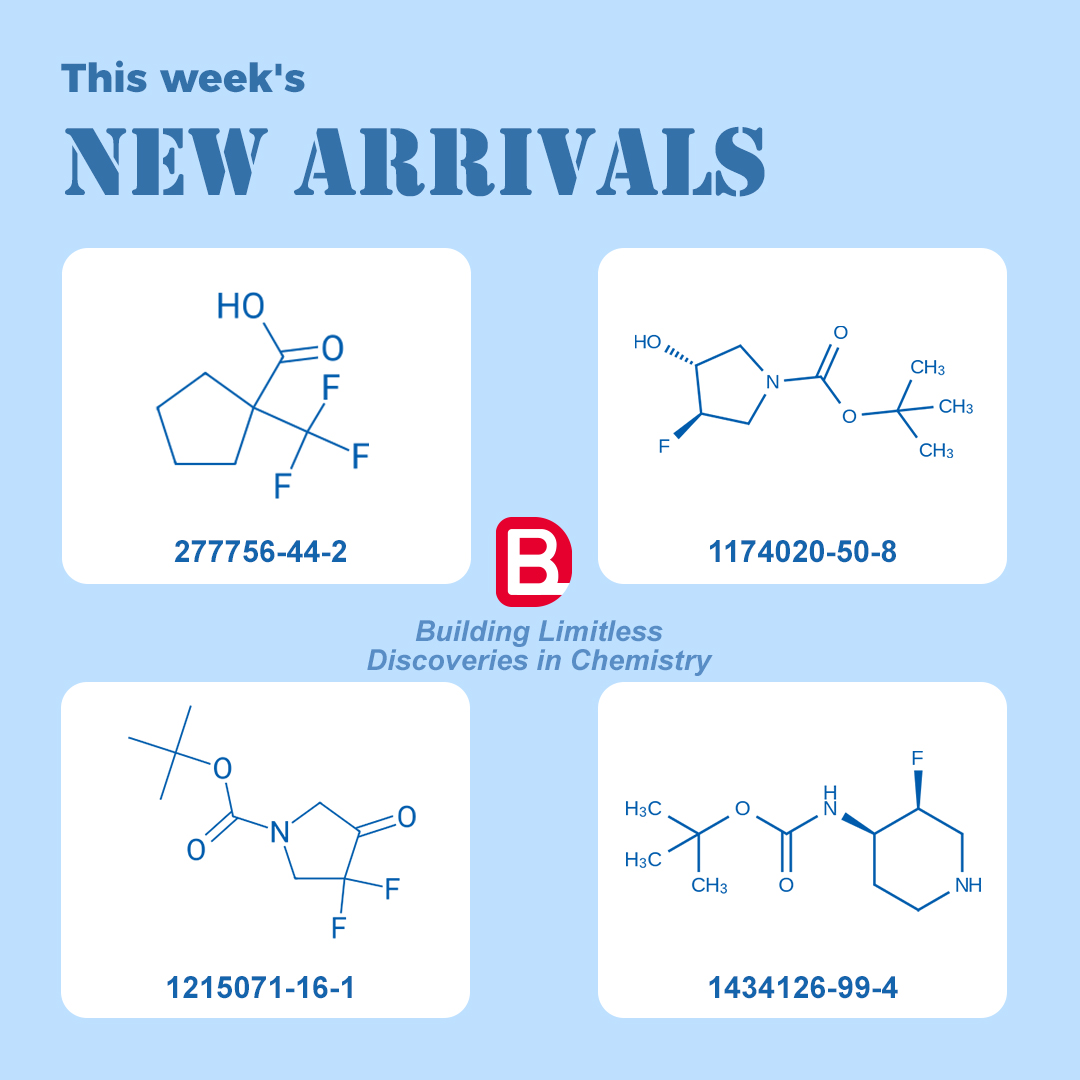 New Arrivals 🎉
  
Click here to get the compounds: bldpharm.com/search/BatchSe…
For inquiries, please contact us via email at sales@bldpharm.com. 💌
  
 #bld #bldpharm #buildinglimitlessdiscoveriesinchemistry #drugdiscovery #newarrivals