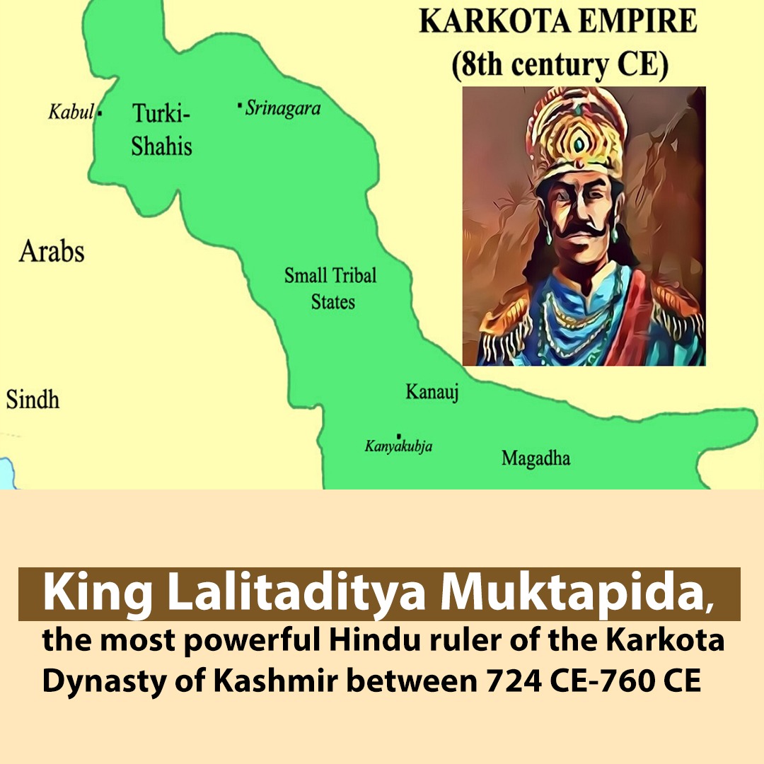 Born in the year 699 AD, King Lalitaditya Muktapida, one of the greatest kings & warriors of India who kept the spirit of Hinduism ablaze in Kashmir valley throughout his reign! (1/8) #NavrehSaptrishiSamvat5100 #SamratLalitadityaShauryaDivas2024 #Navratri @amritabhinder