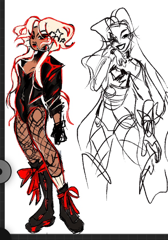 Designing my rockstar villains for my webcomic rn