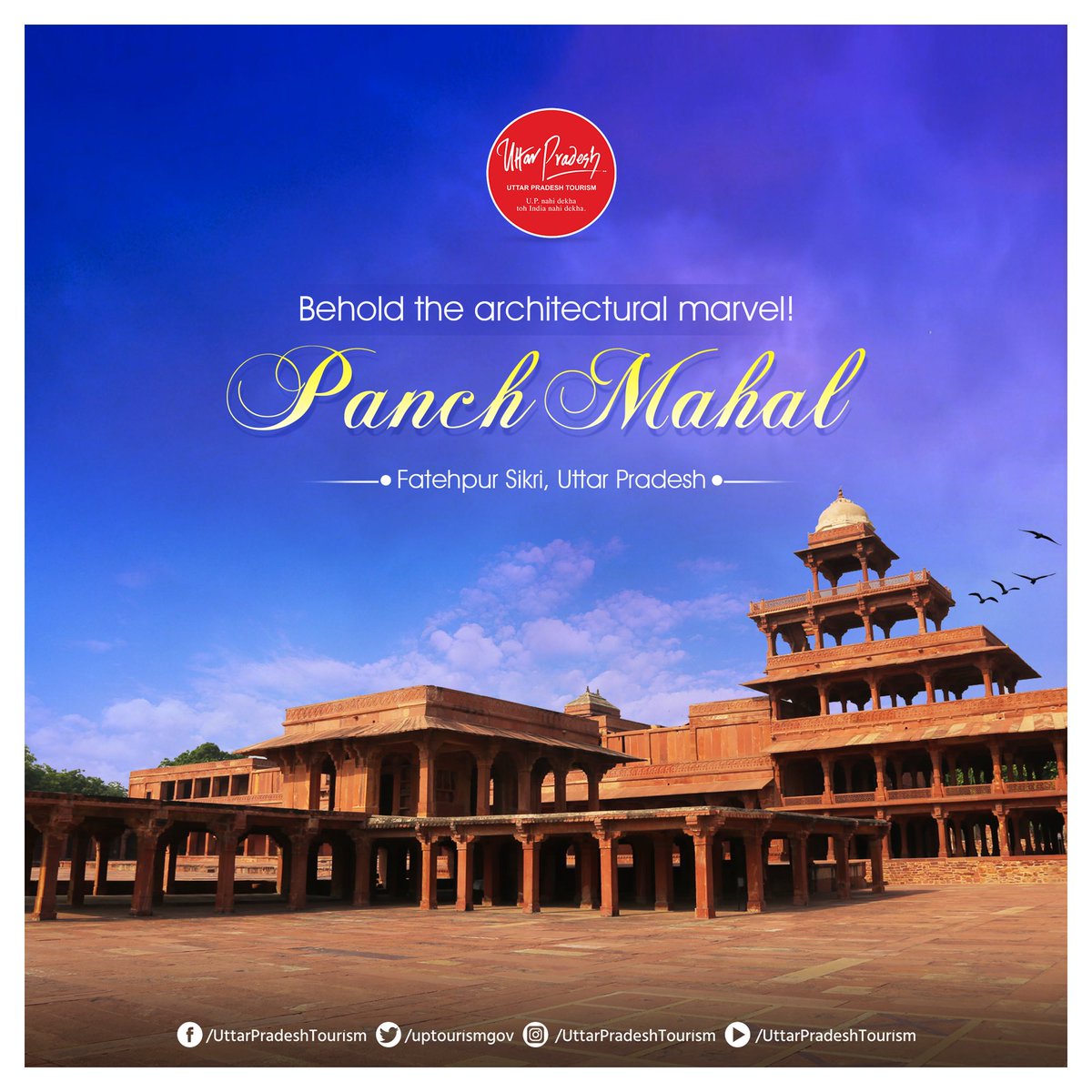 This stunning red-sandstone monument, with its five gracefully diminishing storeys, stands tall as a must-visit attraction for tourists. Each floor, meticulously crafted, adds to the allure of this columnar wonder. Have you visited here before?

#PanchMahal #FatehpurSikri