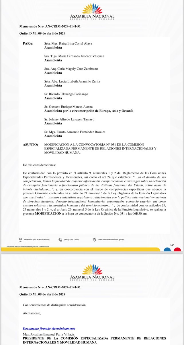 Una vez más, @RRIIMovilidadAN a través de su presidente @jonathan_parra_ viola lo dispuesto en el Art. 26, n. 3 de la LOFL: “Cuando una comisión legislativa prevenga el conocimiento de un proceso de fiscalización y control político ninguna otra comisión podrá requerir la…