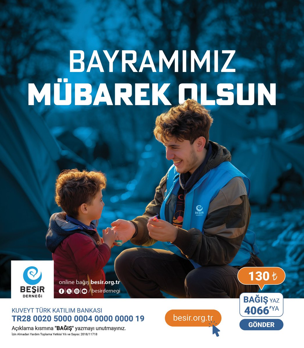 Zulüm ve göz yaşının dindiği, 
hüzün ve kederin kalktığı, 
garip ve gurubanın güldüğü, müminlerin felaha erdiği bir bayram olması niyazı ile…

Ramazan-ı Şerif Bayramımız Mübarek Olsun. 

besir.org.tr