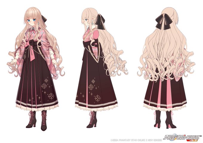 【お知らせ✎】
#PSO2NGS 4月10日配信 ACスクラッチ【ビンテージクラシックス】にて袴衣装「モテナシエクレティカ」のデザインを担当いたしました!よろしくお願いします🌸 #NGS 