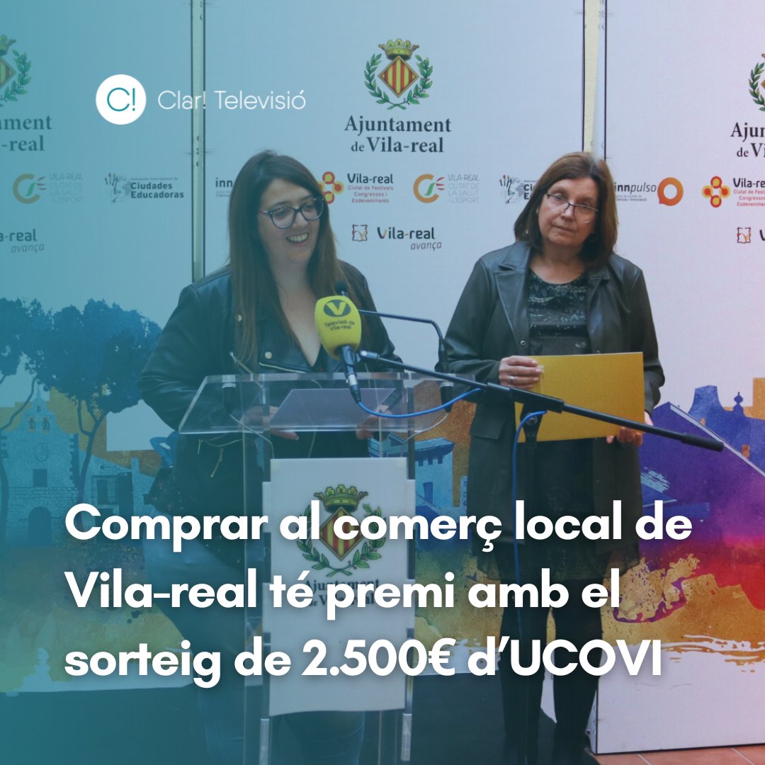 ClarTelevisio's tweet image. 🛍️La @UCOVIREAL, amb el suport de l' @ajvila , llança la campanya 'Fes realitat els teus desitjos' per impulsar les #compres de primavera al #comerçlocal, amb un #sorteig 🗳️ d'un val de 2.500€ entre els clients que compren en algun dels 120 comerços participants. ✅