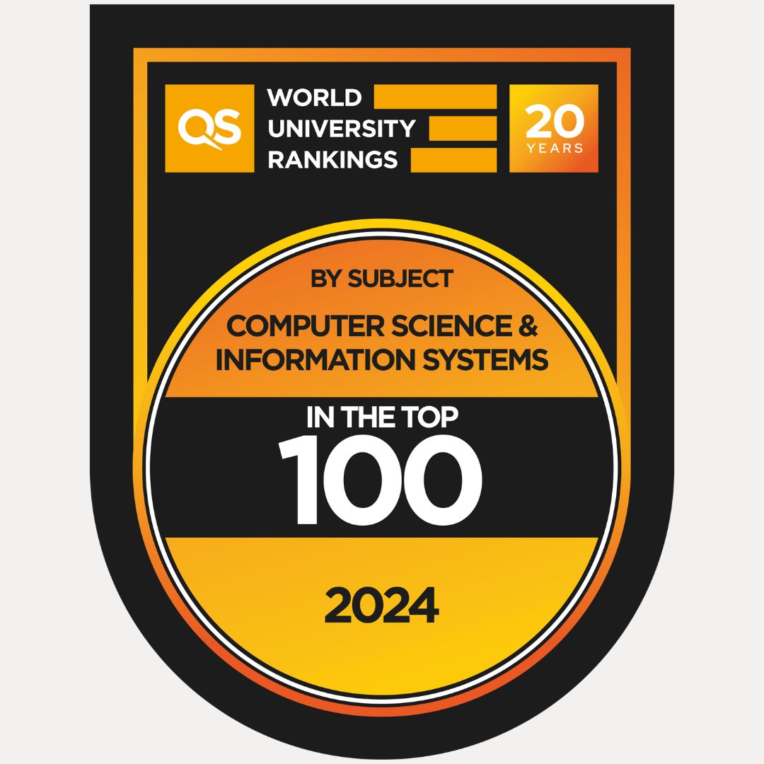 🌟 Exciting News! 🌟 According to the 2024 QS World University Rankings by Subject, we have risen in the rankings year-on-year in Computer Science 💻 We’re delighted to sit within the Top 100 and are proud to keep building on our research impact and publication track record 🚀🎉