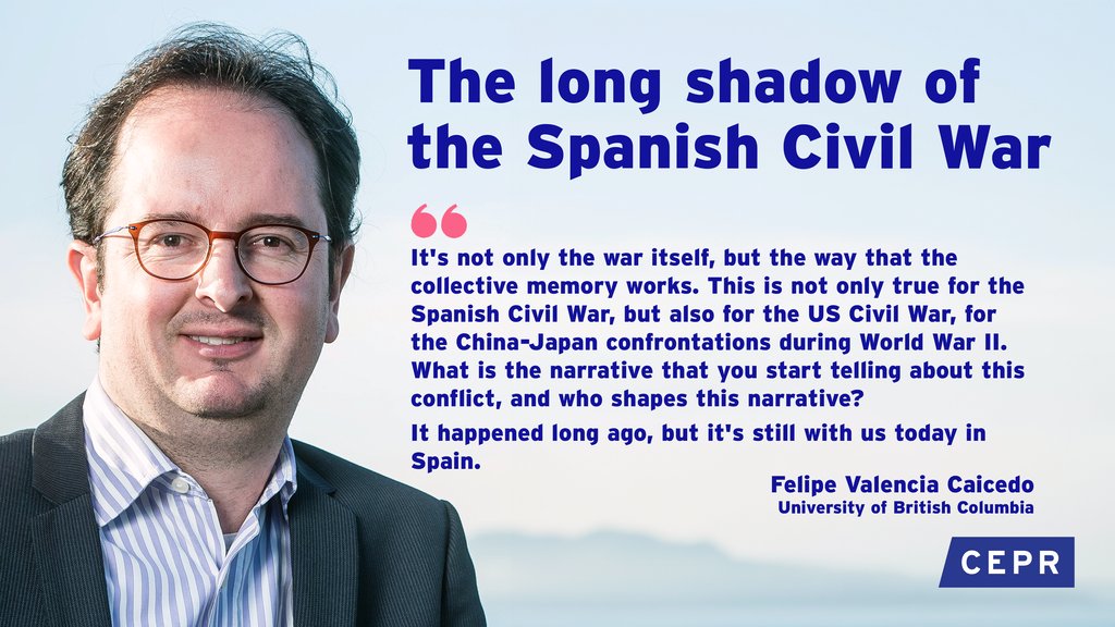 ⭐ VoxTalks Economics NEW EPISODE ⭐ Do the events of the Spanish Civil War still influence Spain’s social attitudes? @felipev84 @ubcVSE & Ana Tur-Prats @ucmerced tell @timsvengali @cepr_org about war’s long shadow. Listen & subscribe: podfollow.com/voxtalks